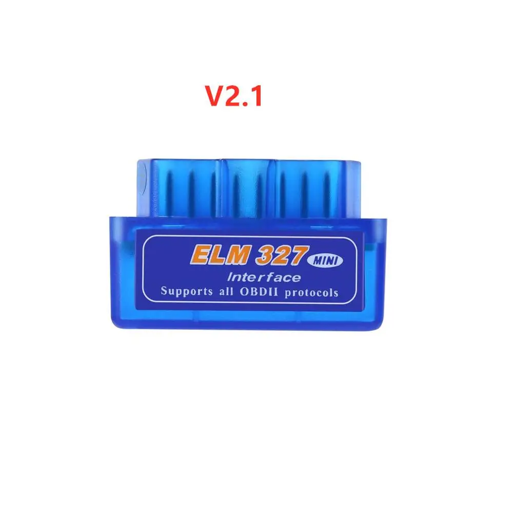 Супер Мини ELM327 Bluetooth ELM327 Переключатель питания V2.1/V1.5 Кнопка ВКЛ/ВЫКЛ OBD2 автомобильный диагностический инструмент многоязычные протоколы OBDII - Цвет: V2.1