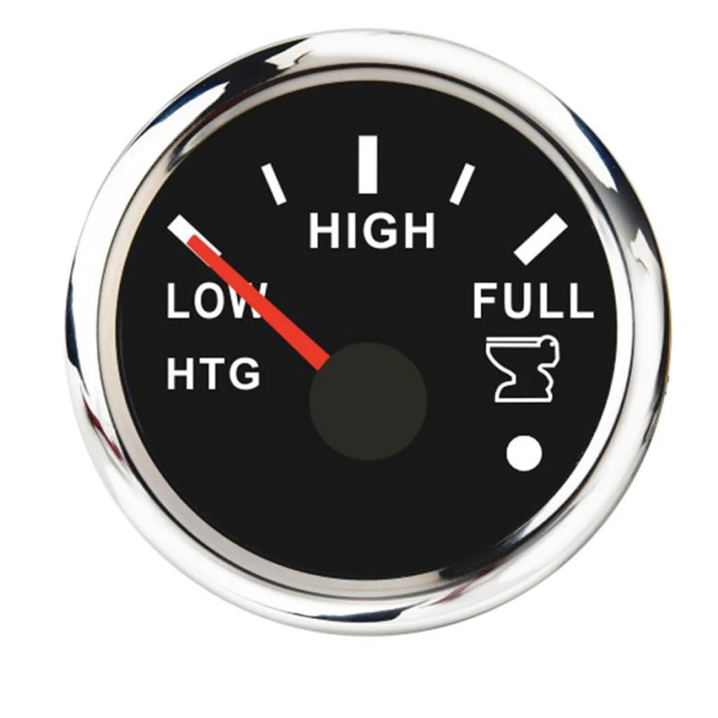Marine Water Level Gauge, Electric Dash Mounted Sewage Gauge (0 to 190 Ohm's) - Black Dial