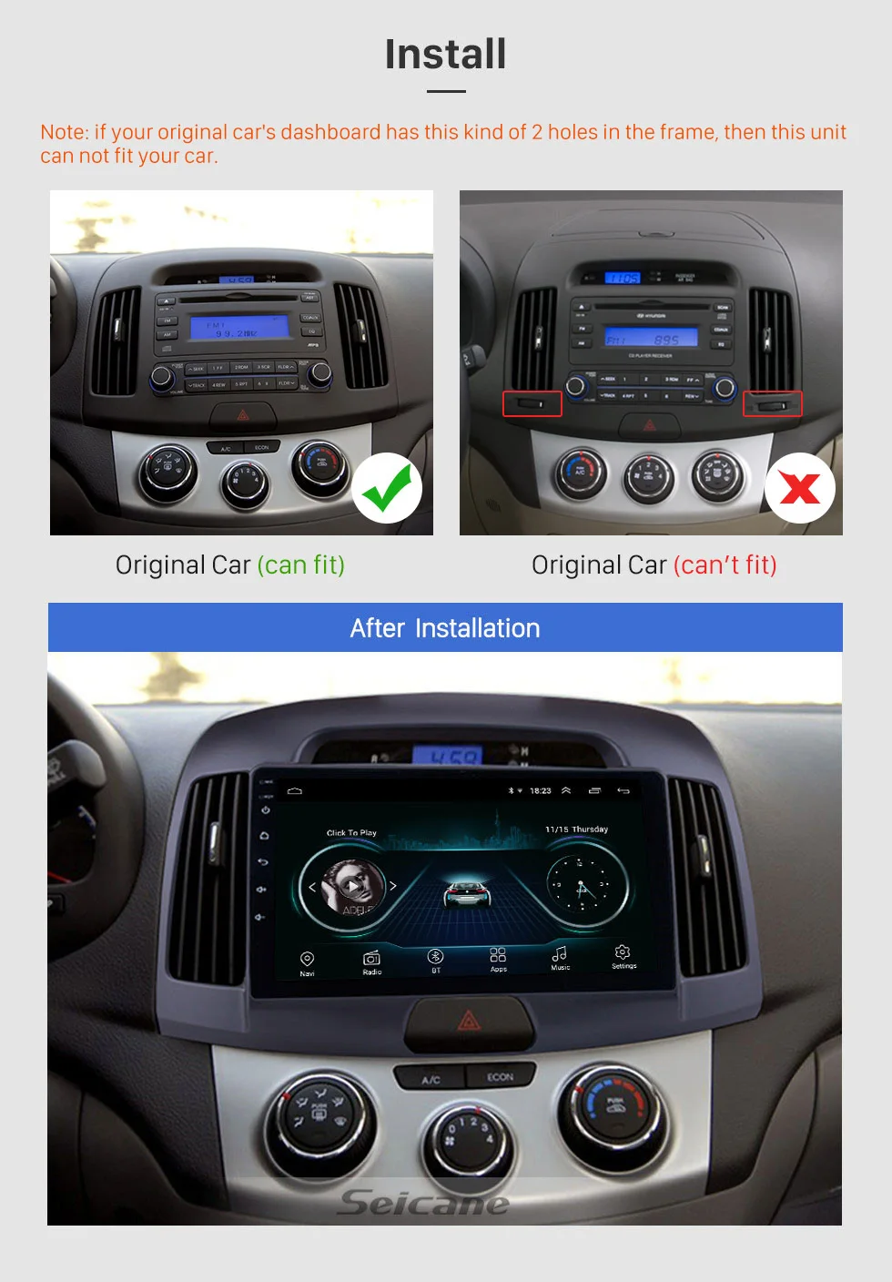 Sale Seicane GPS Navi 9" Android 8.1 Stereo For Hyundai Elantra 2007 2008 2009 2010 2011 car Multimedia Player WIFI AUX Backup camera 2 Sale Seicane GPS Navi 9" Android 8.1 Stereo For Hyundai Elantra 2007 2008 2009 2010 2011 car Multimedia Player WIFI AUX Backup camera 2