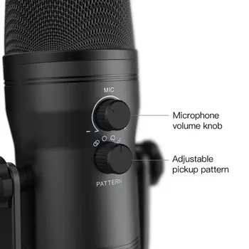 FIFINE-Micrófono de grabación USB para PC/PS4/Mac, micrófono de Podcast para PC/PS4/Mac, cuatro patrones de captación para voces, juegos, ASMR,Zoom-class(K690) 4
