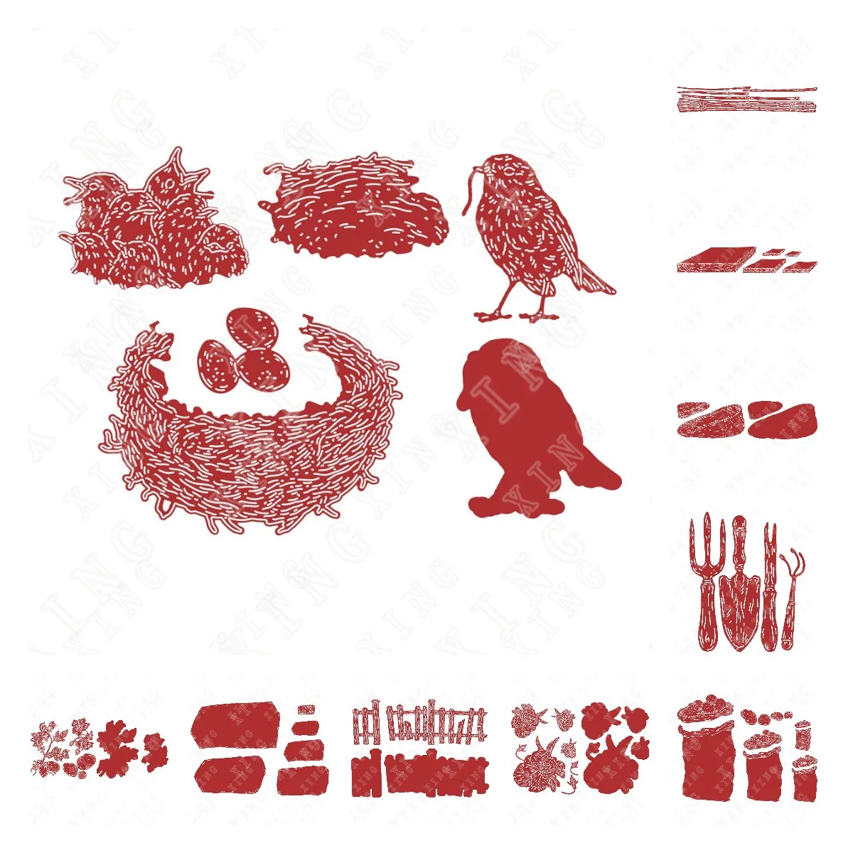 Nuovo Arrivo Primavera Wickerwork Gunny Sack Brick Fence Metal Cutting Dies Diy Scrapbooking Album Fotografico Stampi Decorativi Per Goffratura