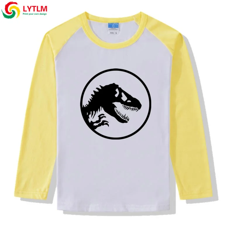 LYTLM Dinosaurio/футболки для мальчиков детская футболка Зимняя одежда футболка для мальчиков и девочек, XXX топы с длинными рукавами для мальчиков и девочек - Цвет: CXCJ LYCRA Maize