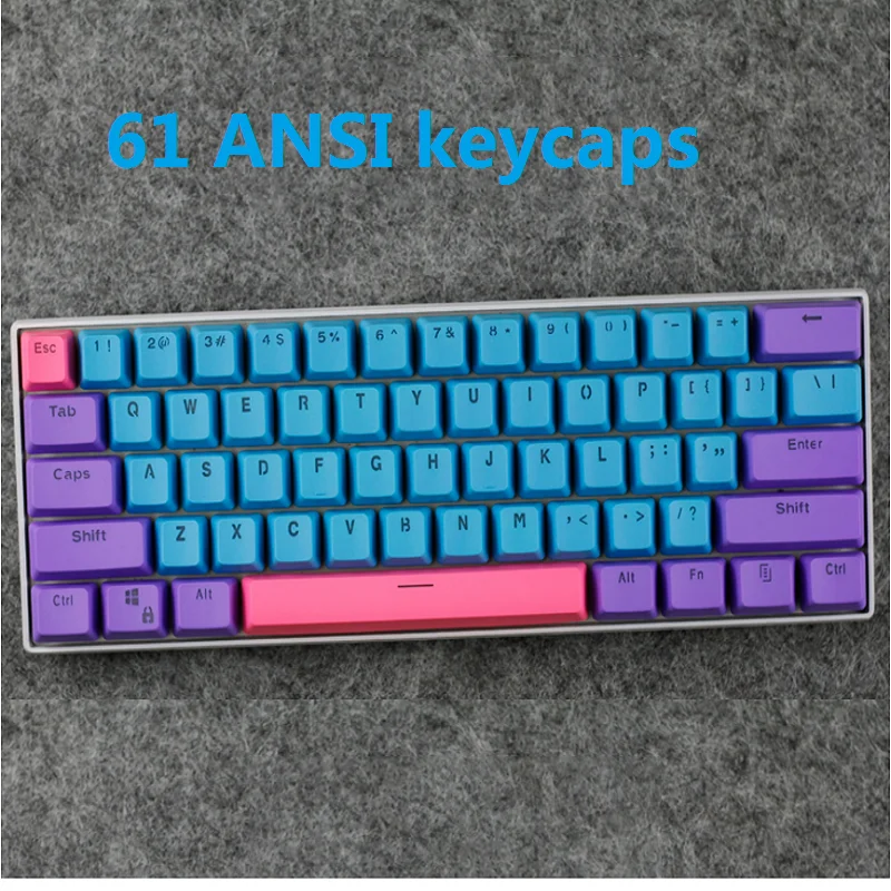 

PBT frosted backlit key caps for ANSI 60% layout mechanical keyboard Gh60 XD60 RK61 ALT61 ANNE double-shot molding keycap