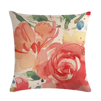 

Pillow Cover Oil Painting Linen Office Car Pillow Case In Decorative Sofa Bedding Square 45x45cm Housse De Coussin Cushion Cover