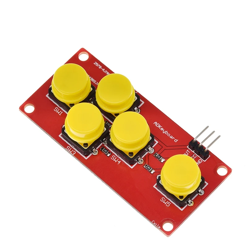 1/3 Stück AD-Tastatur-Simulationsmodul mit fünf Tasten, analoge Tasten für Arduino-Sensor-Erweiterungsplatine – Detail 6