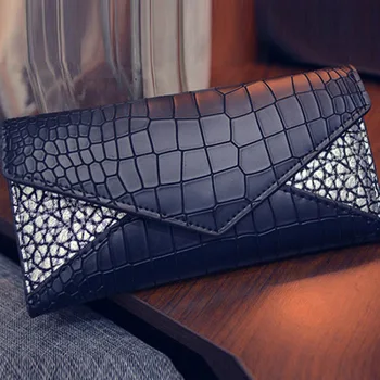 

Long PU Leather Women Wallets Fashion Alligator Pattern Femme Purses Phone Bag Coins Clutch Wallet Credit Cards Envelope Wallet