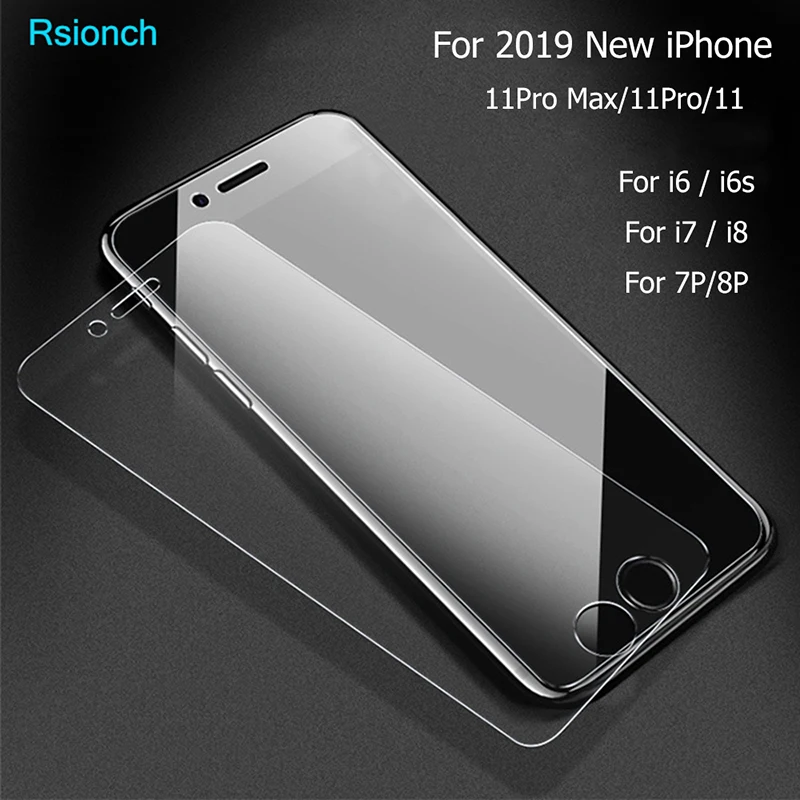 

Rsionch Tempered Glass for iPhone 11 Pro Max i11 XS Max XR 9H Screen Protector Protective Glass For iPhone 11 Pro 8 7 6s Plus 5s