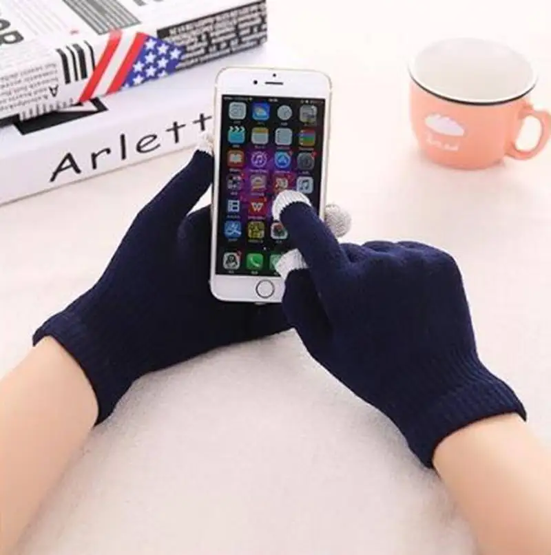 50 шт. перчатки для сенсорного экрана зимние теплые емкостные вязаные перчатки грелка для рук для сенсорного экрана смартфона - Цвет: 9