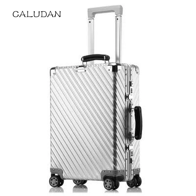 

20"24"29" inch luxury travel suitcase TSA travel trolly bag vintage aluminium luggage with wheels