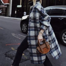 ^^Best Offers 2019 Autumn / Winter Coats Jackets color Plaid Large Shape Brushed Pocket Wool Women's Wool Blends ^^Best Offers 2019 Autumn / Winter Coats Jackets color Plaid Large Shape Brushed Pocket Wool Women's Wool Blends
