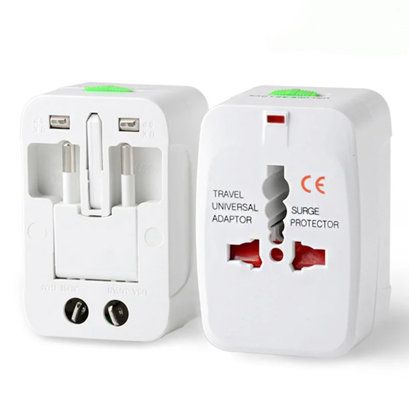 Универсальный 1 шт адаптер для путешествий мульти зарядное устройство с двумя 2 usb-портами по всему миру