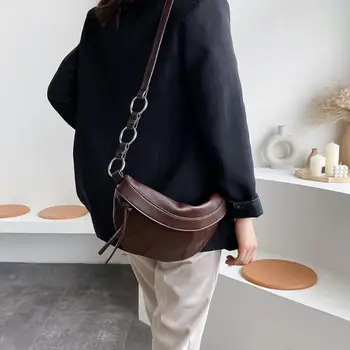 

Fashion Fanny Chest Bag Women Money Belt Purse Leather Casual Durable Solid Color Exquisite Shoulder Crossbody Pack