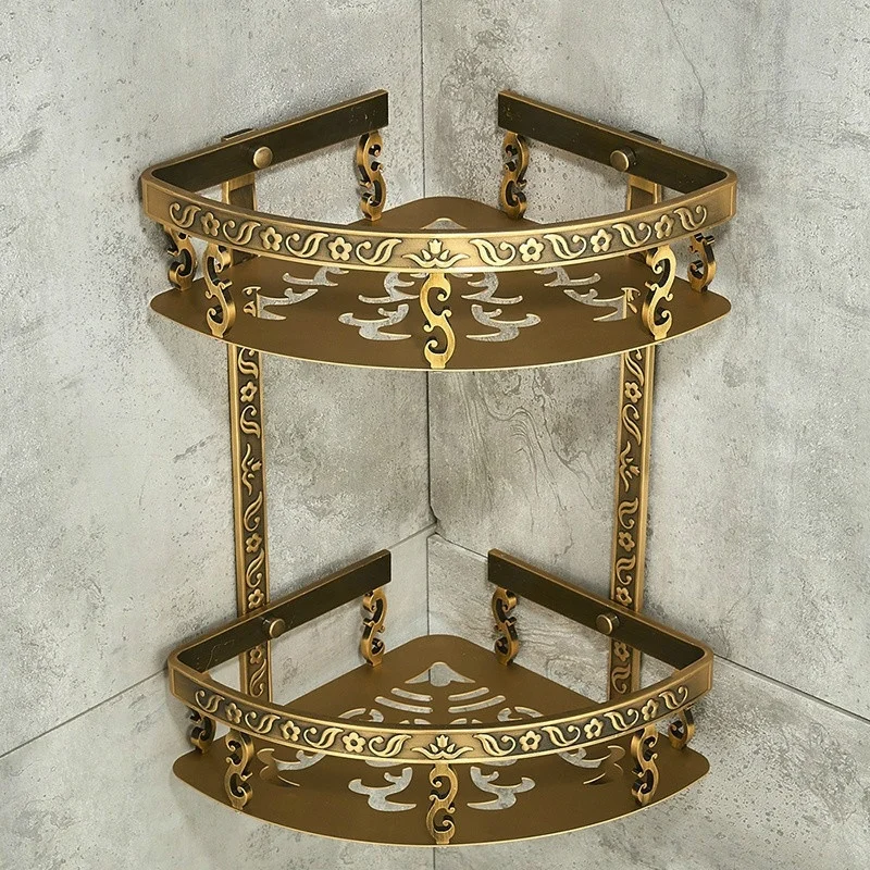 Storage Rack Bathroom Shelf Shower Shelf Bathroom Storage Shelf Storage Shelf Bathroom Accessories Bathroom Corner Shelf Nail Free Bathroom Shelves Antique Brass Wall Mounted Shower Corner Shelf Towel Hooks Basket Bathroom Accessories Towel Holder
