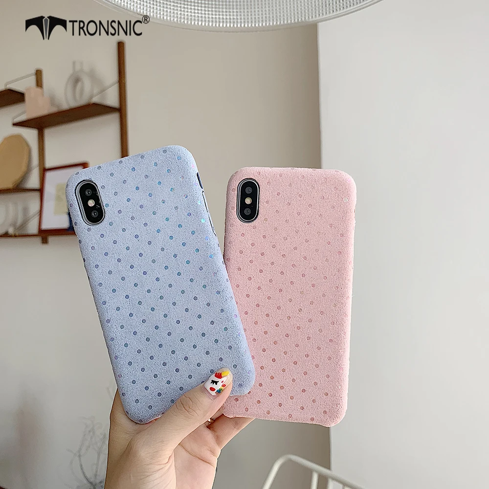 Бархатный Чехол для телефона с волнистыми точками iPhone X XS MAX XR роскошные мягкие
