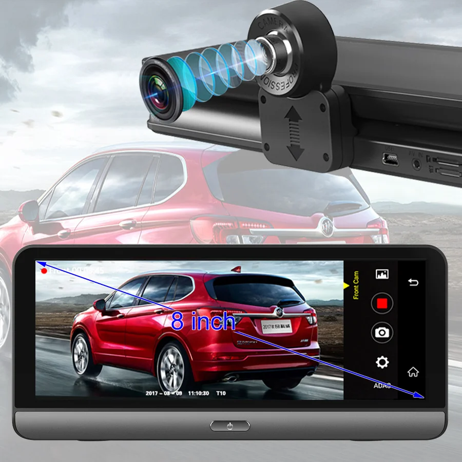 Автомобильный Семья 8 дюймов 4G, Wi-Fi, Android 5,1 сенсорный ips Bluetooth Регистраторы Dash Cam FHD 1080P Двойной объектив навигации наблюдение за парковкой gps