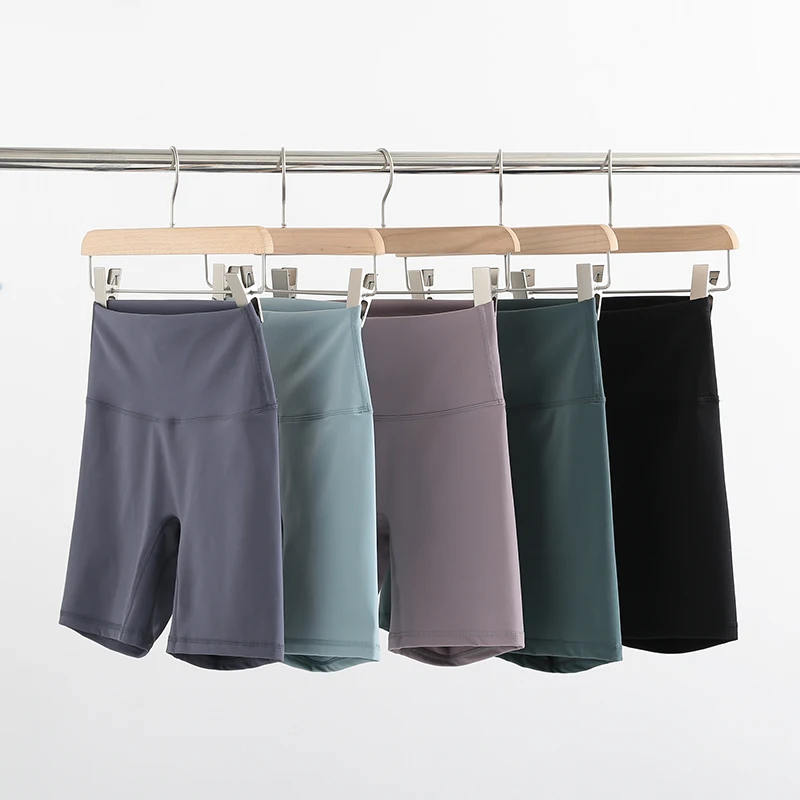 Solid Color Women Sports Shorts Sexy Printing Soft High Waist Fitness Yoga Short Cycling Train Gym Workout Tight Athletic Clothe