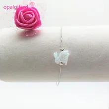 1pc Free shipping New Fancy White rabbit Shapes opal Pendant Jewelry 925 silver box chain Rabbit Shape Opal Bracelet For Women