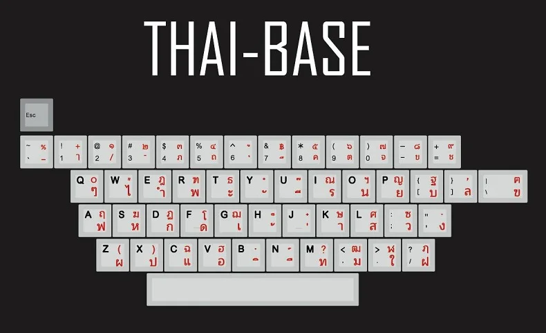 Kpreпаблик 139 тайский корневой шрифт язык письмо вишня профиль краситель Sub Keycap PBT для gh60 xd60 xd84 cospad tada68 87 104 fc660 - Цвет: Thai Base x1