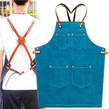 

Fashion Canvas kitchen Aprons For Woman Men Chef Work Apron For Grill Restaurant Bar Shop Cafes Beauty Nails Studios Uniform