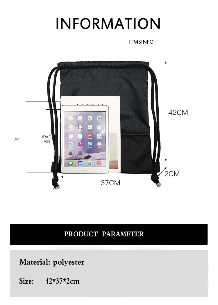 Fashion Drawstring Bag Women Men Casual Travel Storage String Package Functional School backpack gift pouch for Teenage