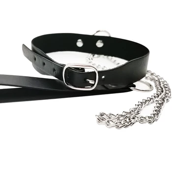 

BDSM Collar,Sexy Leash Ring Steel Chain Slave Bondage Toys For Lover Role Play Erotic Posture Spreader,cosplay Juguetes Eroticos