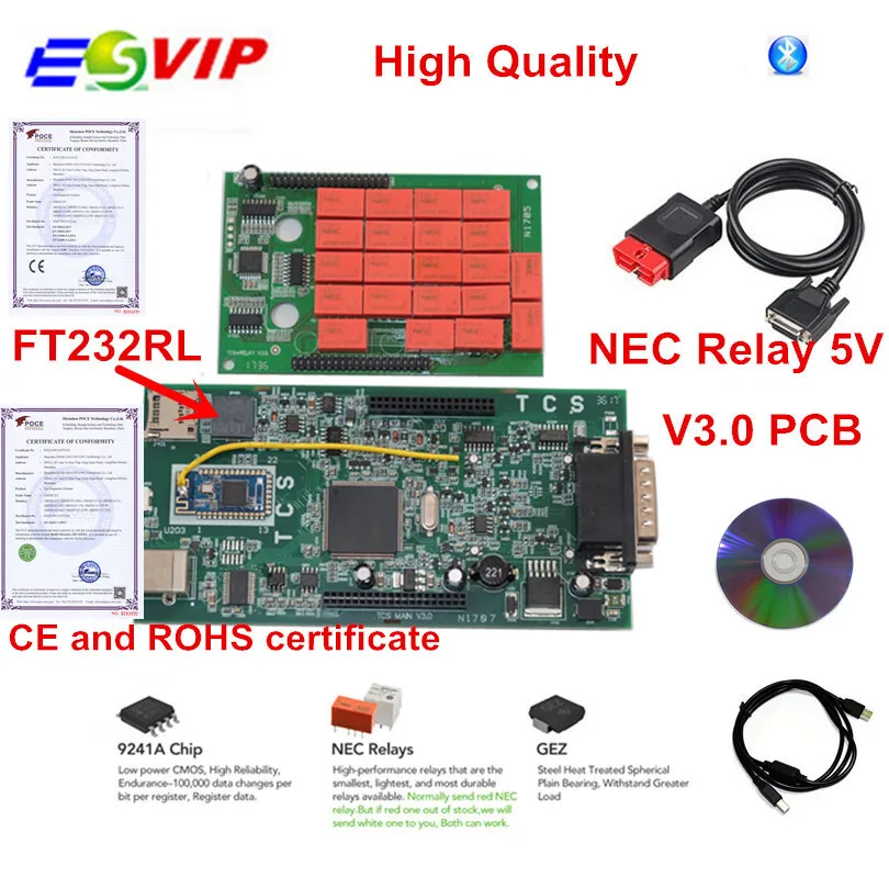 50 шт./лот OBDIICAT-CDP,1 Bluetooth зеленая доска tcs V3.0 R3 keygen as Multidiag pro MVD OBD2 автомобили Грузовики диагностический инструмент