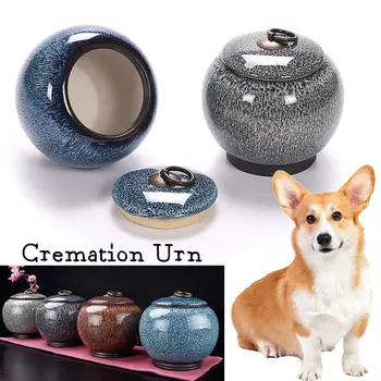 

4 color Ceramics Pet Cremation Memorial Urn Jar for Dog Cat Bird Mouse Ashes Keepsake Storage Box 12.5x11.5cm