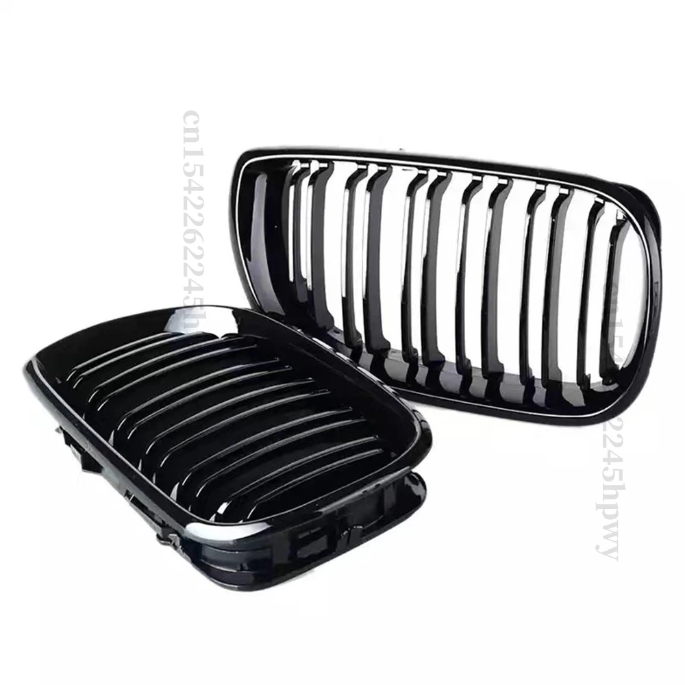 For BMW E46 4 Door 4D 3 Series 2002 2003 2004 2005 318i 320i 325i 330i Grillles Gloss Black Front Kidney Double Slat Grill