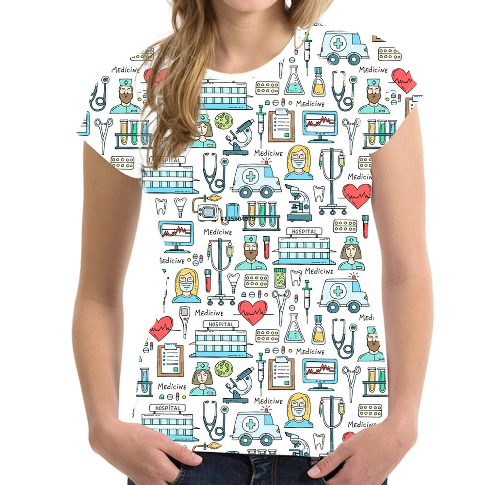 WHEREISART дропшиппинг медицина инструменты Здоровье Печать Женская футболка