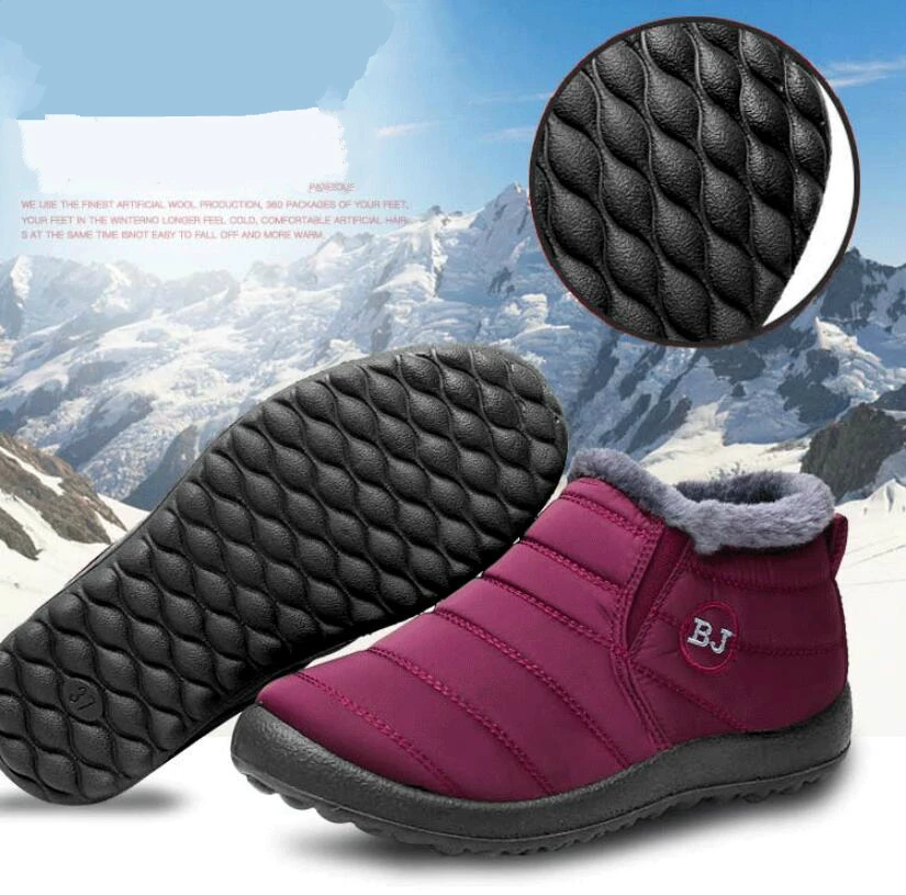 Promotion New Winter Women Shoes Snow Boots Unisex Fashion Plush Warm Waterproof Non-slip Booties Woman Low-cut Casual Shoes