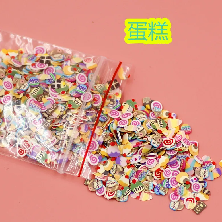 New Soft Pottery 1000pcs Fruit Slices Filler for Nails Art Tips Slime Fruit for Kids DIY Slime Accessories Supplies Decoration