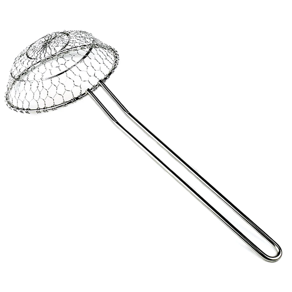 Spider Stainless Steel Strainer Cooking Utensils Professional Kitchen Handmade Spiral Mesh Tools Wire