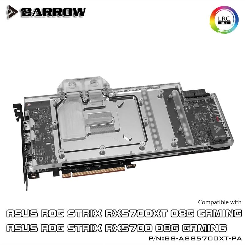 Курган полное покрытие GPU водоблок для ASUS ROG STRIX RX5700XT Аврора материнская плата 5V SYNC AURA BS-ASS5700XT-PA