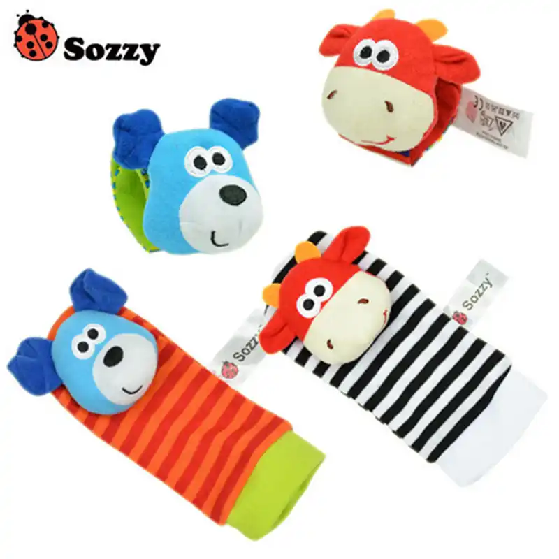 baby sock and wrist rattles