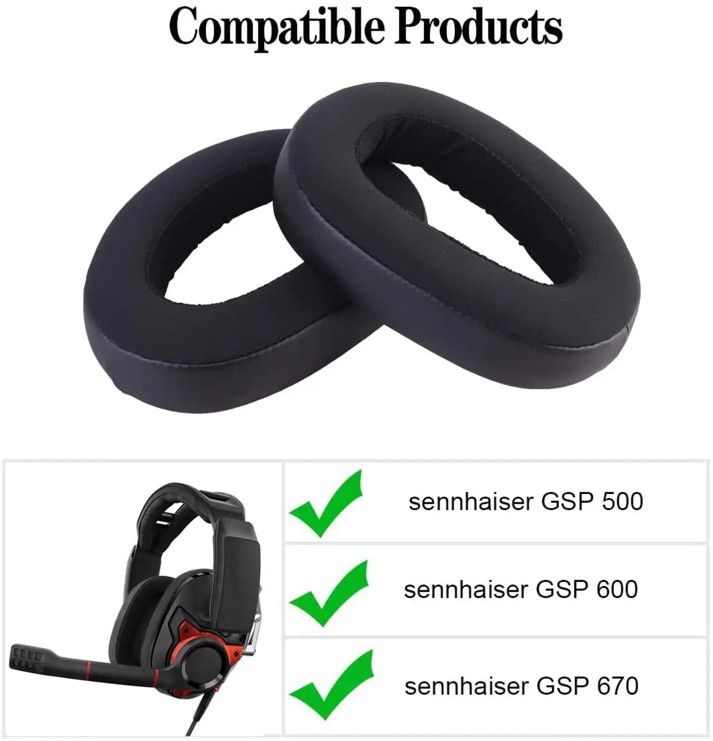 IMTTSTR GSP600 GSP670 GSP500 Replace Ear Pad Cushion Cups Cover Earpads for Sennhaiser GSP 600 GSP 670 GSP 500 Gaming Headset