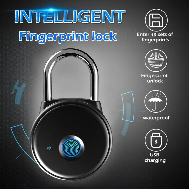 Электронный Bluetooth замок с блокировкой по отпечатку пальца и USB зарядкой|Замки| |