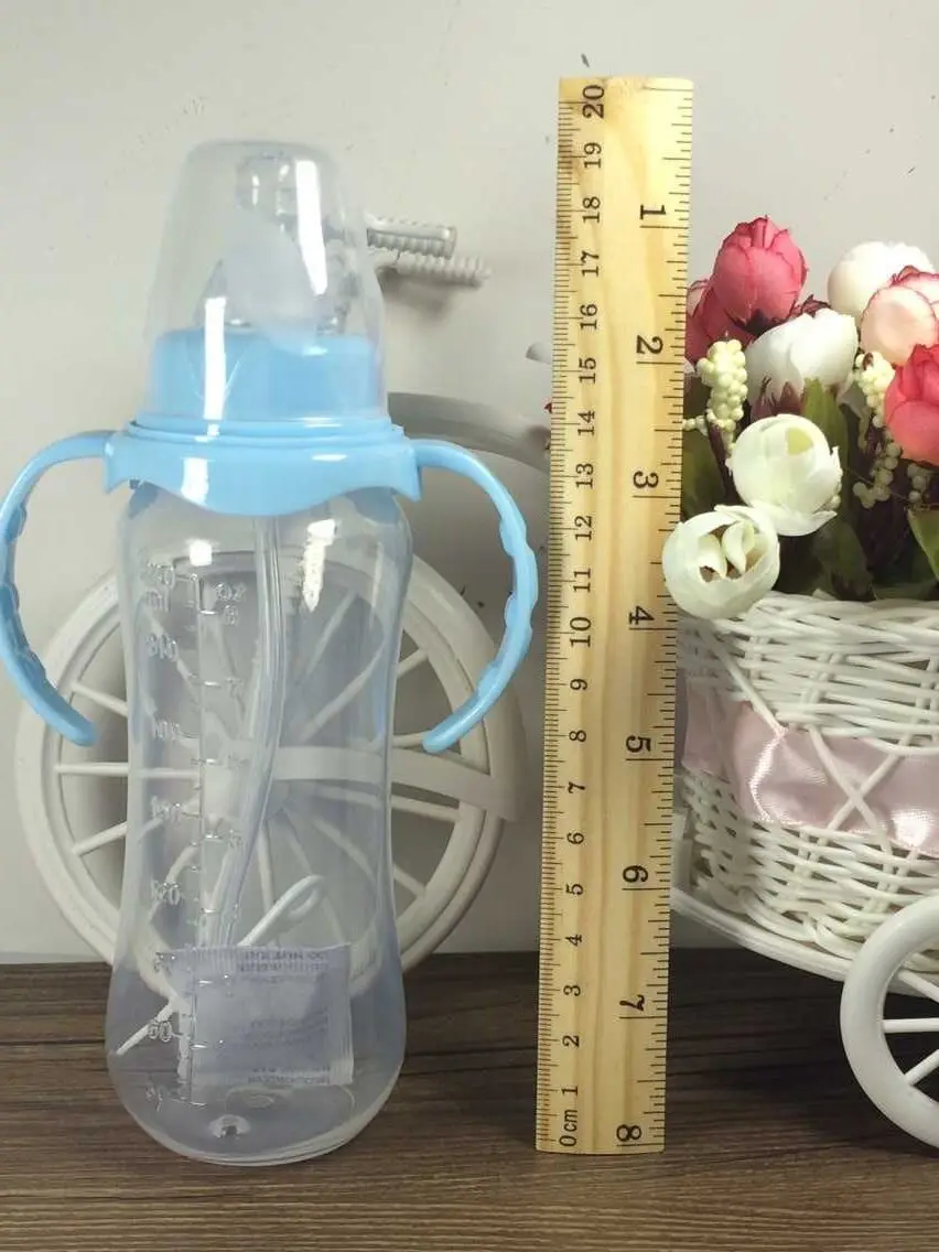 Бутылочка для молока для новорожденных, медицинская pp 240 мл, автоматическая Антиколиковая вентиляционная широкая бутылочка с ручкой-соской и автоматическое соломинка, набор