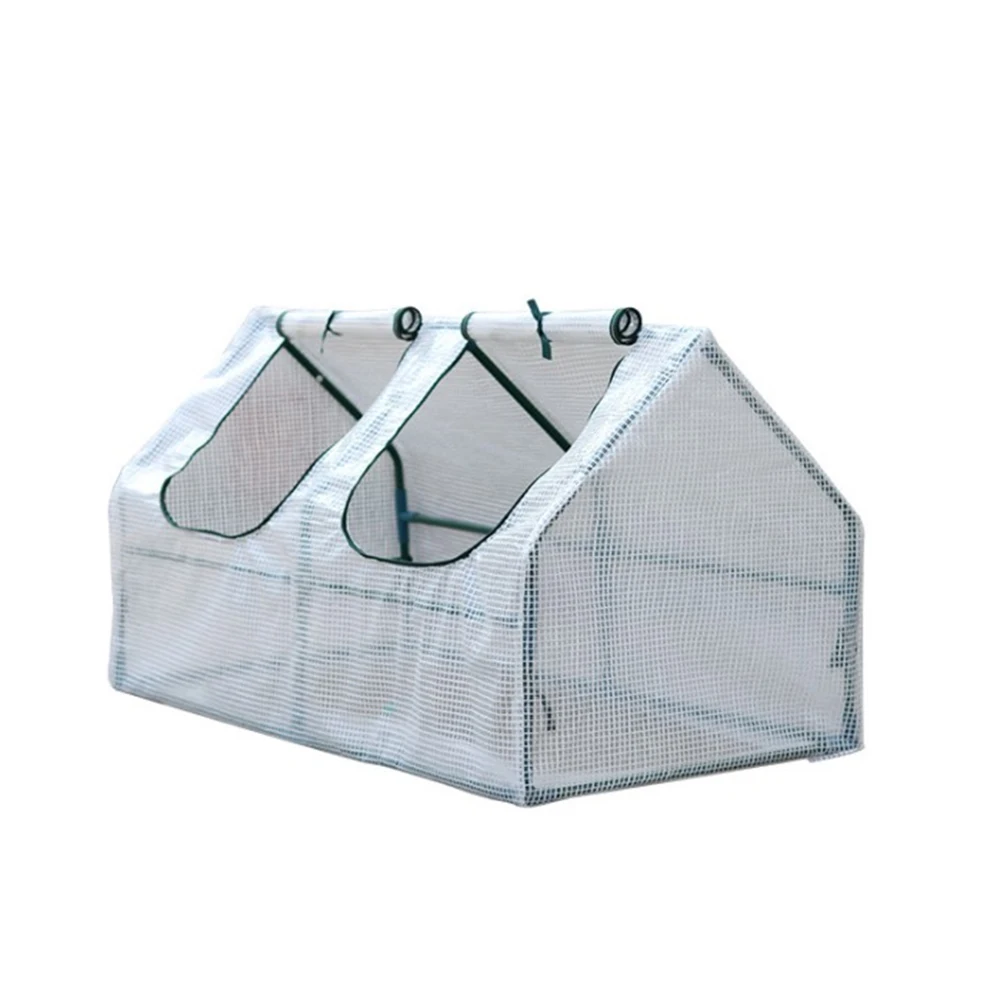 Home Garden 120*60*60CM Mini Cloche Greenhouse PE Cover Steel Frame and Zipper Doors outdoor greenhouse cover greenhouse hoop kit