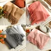 High Quality Cashmere Scarves Women 2024 New Winter Thicken Warm Soft Pashmina Shawls Wraps Solid Female Wool Long Tassel Scarf 3