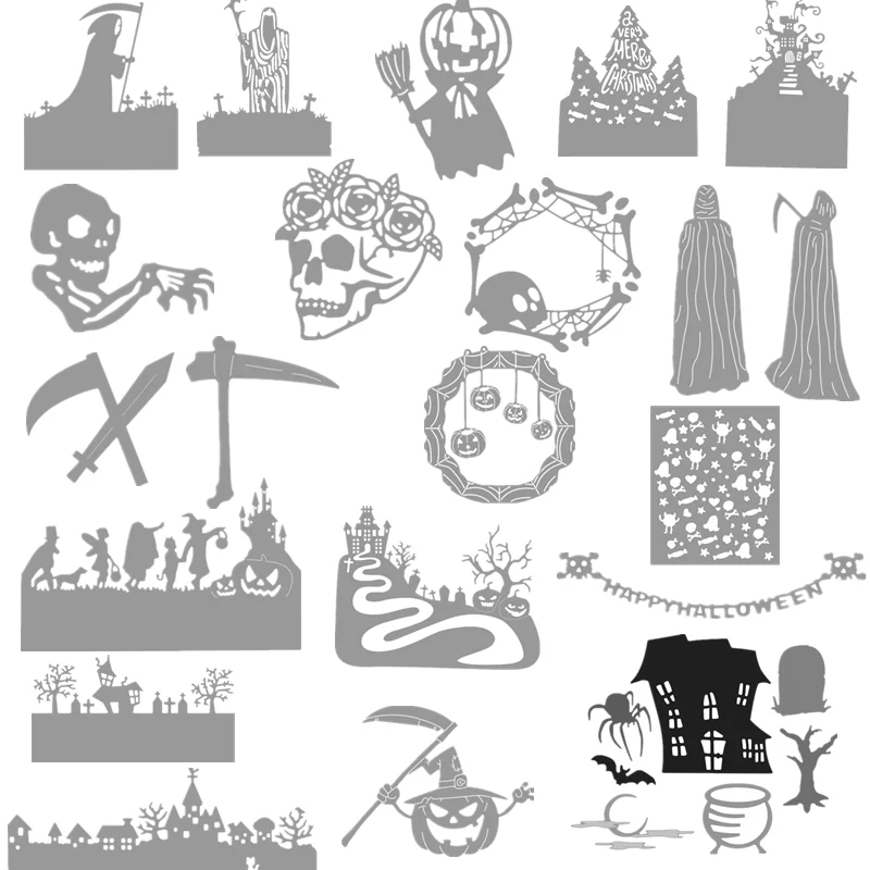 

Halloween Haunted House Metal Cutting Dies Stencils For DIY Scrapbooking Decoration Embossing Supplier Handcraft Die Cut 2019