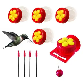 Flowers Shape Handhold Bird Hummingbird Feeder Drinker Plastic Seed And Water Outdoor Window Suction Cup Bird Feeder - Image 3