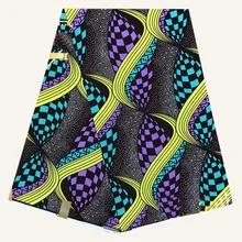 Африканский материал 6 ярдов африканская одежда восковая ткань Африканская набивная хлопок настоящая мягкая восковая ткань 001