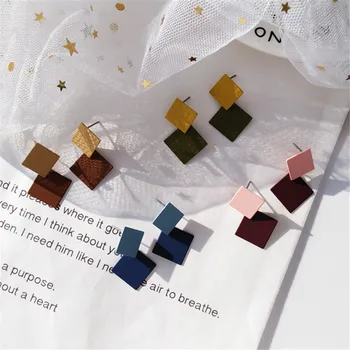 

Fashion Temperament candy color joker geometry stitching stud earrings Classic minimalist style earrings for women Jewelry