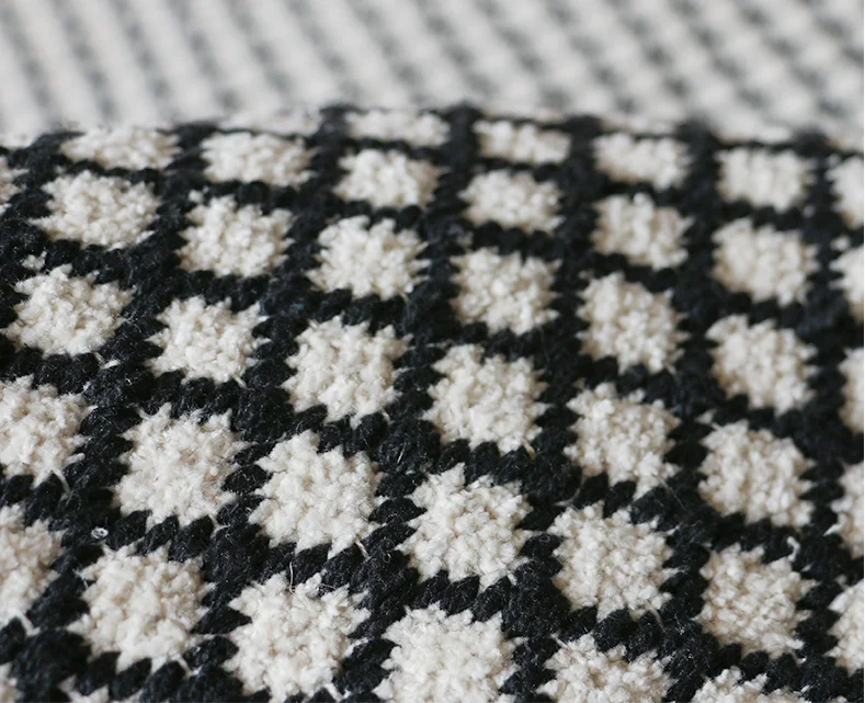 Бежевый/черный/серый ретро-ковер для дивана, гостиной, спальни, ковер из хлопчатобумажной пряжи, окрашенное покрывало, гобелен, украшение для дома 80*160 см