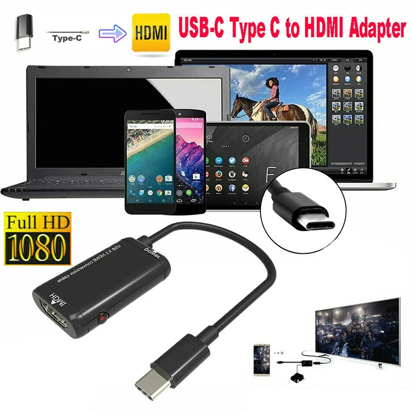 Type-C к HDMI адаптер HD видео конвертер кабель для samsung Galaxy S10 S9 Note 9 цифровые кабели данных для huawei MAte 30 20 pro