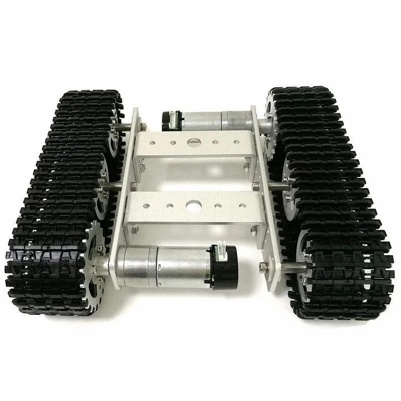 DIY银色迷你T100 履带式机器人坦克底盘智能小车比赛设计Arduino (2)