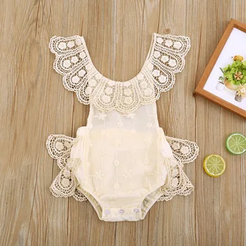 

2020 New Arrival Cute Baby Girls 0-12M Lace romper Children fashion clothes