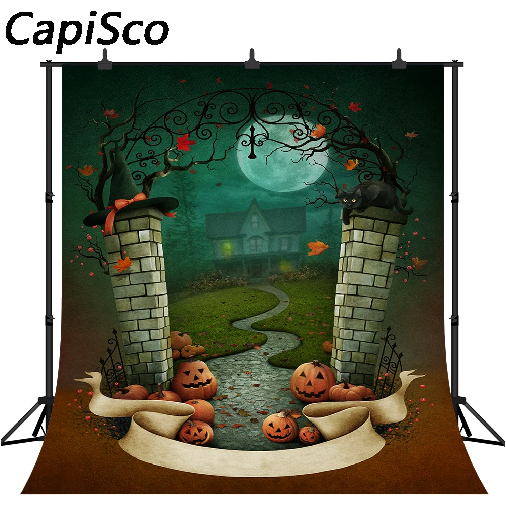 Фон для фотосъемки Волшебный дом ведьма волшебник фон на Хэллоуин Ночь Луна