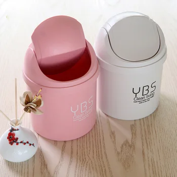 

Creative Mini Waste Bin Desktop Small Trash Can With Lid Living Room Debris Desk Storage Bucket Office Supplies Trash Can