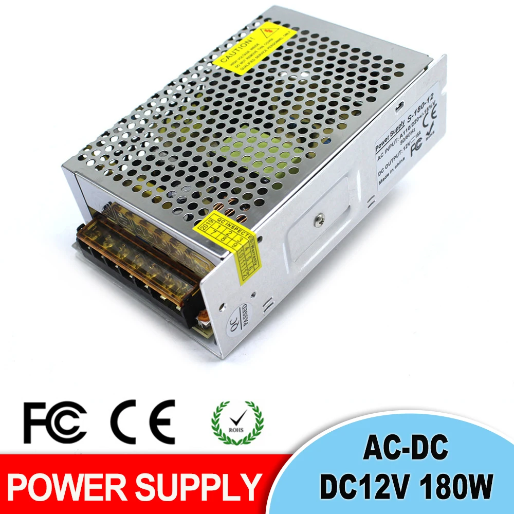 DC12V power supply Switch 15A 180W Driver Transformers 110V 220V AC-DC SMPS for LED Light Stepper Motors CNC CCTV | Обустройство дома